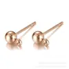 Brincos Argola Soldados com Contas Redondas Banhados em Aço Inoxidável Cor-Preservadora Cor Ouro 18K Acessórios para Brincos DIY Transfronteiriço