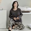 Pijama Dulce de Estilo Coreano para Mujer, Nuevo, de Manga Larga, para Primavera y Otoño, con Almohadillas en el Pecho, se Puede Usar como Ropa de Casa