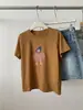 Camiseta Feminina de Verão Fina de Algodão com Gola Redonda e Manga Curta, Estilo Estudantil Redutor de Idade, com Bordado de Pinguim, Tendência de Nicho Cartoon