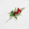 Decoraciones Navideñas Transfronterizas, Accesorios para Ramo, Copos de Nieve, Bayas de Acebo, Piñas de Plástico Artificiales, Combinación de Conjunto de Ramas Pequeñas