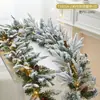 Decoración Navideña Ratán Encriptado Hotel Centro Comercial Ventana Escalera Escena Diseño Nieve Flockada Ratán Colgantes de Puerta