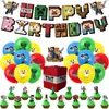 Mi Mundo Fiesta de Globos de Cumpleaños Decoraciones de Pasteles Decoraciones Globos Aire Flotante Puesto de Cumpleaños Bandera de Cumpleaños
