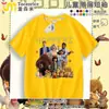 Plano de Transformação de Castor Novo Transfronteiriço Camiseta de Algodão Puro de Manga Curta para Crianças Roupa de Verão Tops de Meia-Manga para Meninos e Meninas Hoppers