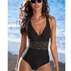 2024 Novo Traje de Banho de Comércio Exterior Transfronteiriço Cor Sólida Maiô Peça Única Levanta Busto Feminino Maiô de Praia Amazon
