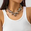 2025 Nuevo Collar Grande de Perlas Retro para Mujer Cadena de Clavícula Elegante de Lujo Accesible Europeo y Americano Accesorios Tendencia