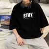 Preço de fábrica Venda Direta Damasco Americano High Street Manga Curta T-Shirt Moda Verão Masculino hiphop Duffian Shuai oversize