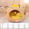 Cama para gato apta para todas las estaciones, cálida y segura para el invierno, sofá para gato semi-cerrado, nido para dormir de gato pequeño