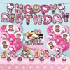 Decoración de Fiesta de Cumpleaños Temática de Minnie Bandera de Minnie Inserto para Pastel Globo Colgante Espiral Suministros para Fiesta