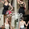 Nuevo Top Racerback Halter de Alta Calidad Estilo Coreano 2026 con Copas, Sexy Diseño de Espalda con Encaje para Usar por Dentro o por Fuera