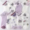 [Respirável de Malha] Meias Infantis para Primavera e Verão, Estilo Fino Que Não Prende os Pés e os Mantém Frescos, Meias Super Fofas de Kuromi para Meninas