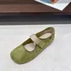 Novos Sapatos Versáteis de Uma Tira Estilo Coreano Sapatilhas Femininas Planas de Bico Baixo Fecho Mágico 2026 Mary Janes para o Trabalho