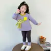 Conjunto de Ropa de Otoño para Niñas 2025 Nuevo Estilo Infantil Sudadera con Cara Sonriente para Bebé Leggings Casuales Conjunto de Dos Piezas