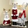 Adornos de Ciervo de Madera Roja de Fieltro para Navidad Accesorios de Decoración para Ventanas de Hotel Decoraciones Navideñas al por Mayor