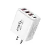 Cargador de Teléfono Móvil Multipuerto Transfronterizo 3 USB + 1 PD Adaptador de Corriente 5V2A Cabezal de Carga Estándar Europeo Estándar Americano Estándar Británico