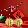 Llavero dorado, pequeño regalo del Festival de Medio Otoño, pastel de luna en forma de corazón, moneda de oro, buena suerte y riqueza, colgante para bolso, venta al por mayor de recuerdos