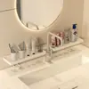 Prateleira de armazenamento para pia de banheiro, organizador simples para lavatório de banheiro, prateleira para organizar cosméticos e produtos de skincare