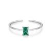 Anillo abierto de plata de ley S925 con piedra de la suerte y diseño de nicho para mujer, con diseño apilable para todo tipo de combinaciones.