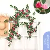 Enredadera de Rosas Artificiales Flor Falsa de Plástico Cubierta para Techo, Tubería de Aire Acondicionado, Decoración de Balcón