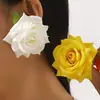 E13845 Brincos de Veludo Estéreo Rosa Estilo Férias Românticas na Praia Transfronteiriças Brincos Doces Retrô de Verão