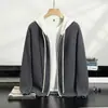 Suéter con Capucha de Cachemir con Puntada Yuanbao 26 para Hombre, Cárdigan Grueso con Cremallera, Sudadera con Capucha Deportiva Casual Color Block, Directo del Fabricante