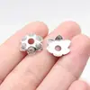 14.5X14.5X4.2Mm 0.66g Multicolor Accesorios de Joyería Retro Europeos y Americanos Charola de Flores