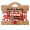 Pulseira de estilo de férias transfronteiriça europeia e americana, contas de arroz, pulseira elástica com contas, joias femininas, bandeira do amor, acessórios Yiwu