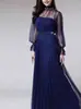 2026 Amazon Transfronterizo Otoño e Invierno Nuevo Producto Sexy y de Moda Malla Plisada Elegante Cintura Alta Sexy Vestido Largo