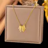 [Collar de Acero de Titanio Dorado + Color Acero] Moda de Lujo Ligero para Mujer El Más Fácil de Combinar Cadena para Clavícula Collar de Amor de Nicho de Gama Alta