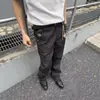 Jeans de brim cru estilo americano Cleanfit de quatro costuras, corte justo e estreito, versátil, levemente flare, com efeito fluido e emagrecedor, e design de comprimento total para homens