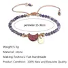 Pulsera de cuentas de piedra tallada tejida a mano transfronteriza, cristal morado cortado, luna, racimo de cristales Bud, pulsera sencilla para mujer