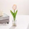 Flor Artificial Vidro Água Falsa Tulipa Bonsai Flor de Simulação Moda Decoração Criativa Planta Verde Artificial Planta em Vaso de Simulação