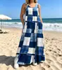 Vestido Largo de Verano 2026 Nuevo Estilo Europeo y Americano Talla Grande Estampado Sin Mangas Corte Holgado Adelgazante con Bolsillos Vestido Largo Línea A