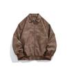 Cleanfit Chaqueta de Cuero Americana para Hombre Otoño e Invierno Chaqueta Negra con Solapa Chaqueta Acolchada de Algodón Estilo Guapo Duffy Traje de Béisbol Acolchado de Algodón