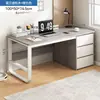 Mesa de Computador de Mesa, Mesa para Home Office, Design Moderno Simples com Três Gavetas, Mesa de Quarto, Mesa de Estudo e Escrita para Estudantes