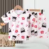 Nuevo Conjunto de Pijama de Algodón Nube de Verano para Niños y Niñas, Shorts de Manga Corta, Ropa para el Hogar, Ropa Exterior, Conjunto de Ropa para Bebé para Aire Acondicionado