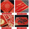 Dez mil cartão vermelho duro caractere fu quadrado nó chinês pingente cartões de papel xuan para couplets de primavera pincel de ponta de feltro escrito à mão caractere fu cartão de bênção atacado