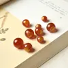 Accesorios de ágata rojo natural dorados fushou de doble cara cuentas sueltas cuentas redondas accesorios hechos a mano para DIY cuentas espaciadoras accesorios