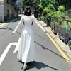 Vestido de Verano 2026 de Seda de Hielo de Cuerpo Completo con Protección Solar para Mujer, Vestido Súper Elegante que Ceñe la Cintura, Protección UV, Fresco y Sencillo