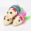Brinquedo para Gato Rato Listrado de Sisal Interativo Autoentretenimento Teaser de Gato com Pena Arranhador Brinquedo para Dentição de Filhote Pet