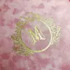 Convite rosa de veludo com carimbo dourado personalizado, conjunto de três peças para casamento, cartões de votos de casamento em acrílico, lembrancinhas de nicho de alta qualidade