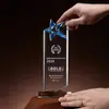 Trofeo de Cristal Personalizado con Grabado de Color Creativo para Reunión Anual, Concurso de Empleado Destacado y Conmemoración de Evento