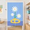 Cortina de Puerta de Flor Simple Escandinava Decoración del Hogar Cocina Baño Cortina Divisoria Dormitorio Tela sin Perforaciones Media Cortina