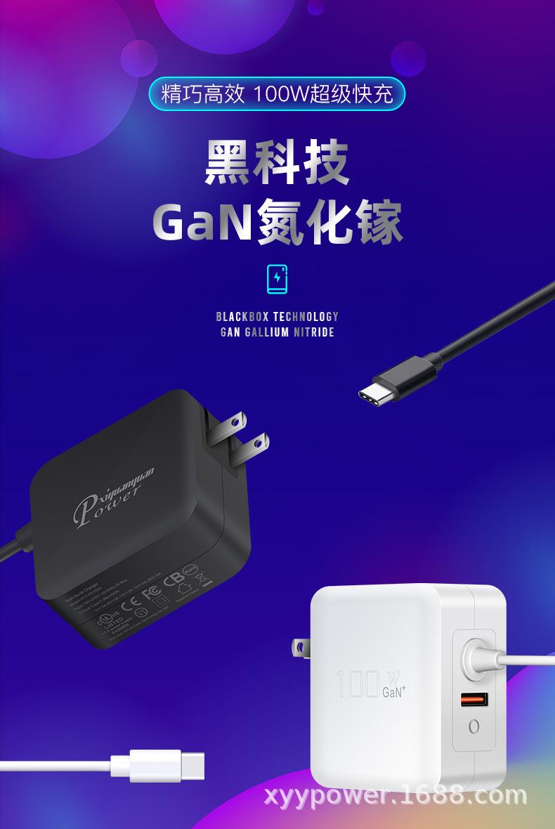 氮化镓PD100W带线+A口美规
