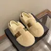 Zapatos planos de pelo estilo francés para mujer, para uso exterior en otoño e invierno, nuevos zapatos Mary Jane peludos sin cordones 2026, zapatos de algodón reversibles y con forro polar