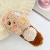 Oso de peluche con forma de pudín ~ Lindo clip de pico de pato, horquilla grande para el pelo, tocado 2024, nuevo clip de peluche para la parte posterior de la cabeza de niña