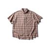 Aimatarget Estilo Japonês Cityboy Retrô Camisa Xadrez Solta Masculina Verão Manga Curta Xadrez Cc108