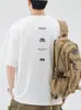 Camiseta Masculina de Algodão Puro Pesado Manga Curta Verão Marca Americana Tendência Solta Casual Versátil Cor Sólida Manga Meia-Manga
