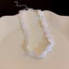 Collar de encaje de malla con lazo de Super Fairy, sencillo y combinable, elegante, de lujo, estilo oscuro, joyería al por mayor