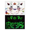 Tatuaje facial de Halloween pegatinas calabaza murciélago mancha de sangre araña cicatriz pegatinas faciales fiesta infantil maquillaje pegatinas impermeables