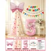 Decoración de Cumpleaños para Niña Estilo Coreano DIY Lazo de Malla Pancarta de Cumpleaños Ambiente de Fiesta Accesorios para Fotos